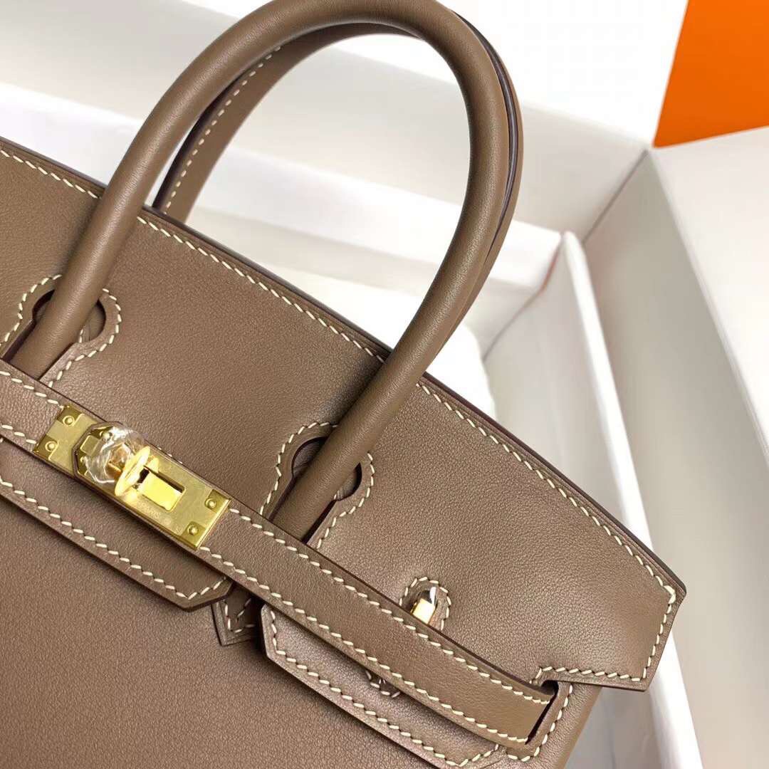 Hermes Birkin 30CM Swift Leather Handbag Etoupe